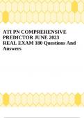 ATI PN COMPREHENSIVE PREDICTOR JUNE 2023 REAL EXAM 180 Questions And Answers