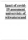 Ipact of covid19 assesment univervisty of witwatersrand