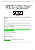 PSI Life&comma; Accident&comma; Health Practice Exam  2023-2024Questions AND ANSWERS&vert;  GRADED A &lpar;210 QUESTIONS