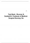  Brunner & Suddarth's Textbook of MedicalSurgical Nursing 14e Test Bank & Rationals All ChapterS| A+ ULTIMATE GUIDE