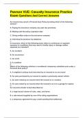 Pearson VUE: Casualty Insurance Practice Exam Questions And Correct Answers
