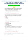 Test bank. For ATI RN NURSING CARE OF CHILDREN PROCTORED EXAM (COMPLETE GUIDE FOR EXAM PREPARATION,100% CORRECT ANSWERS)