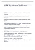 CHFM Compliance of Health Care Questions and Answers Graded A&plus;