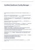 Certified Healthcare Facility Manager Questions and Answers 100&percnt; Accurate 