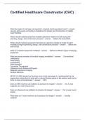 Certified Healthcare Constructor &lpar;CHC&rpar; Questions and Answers Graded A&plus;  2024