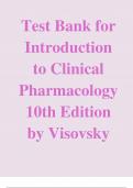 full Test Bank for Introduction to Clinical Pharmacology 10th Edition by Visovsky