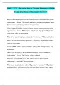 WGU C232 - Introduction to Human Resources &lpar;2024&rpar;  Exam Questions with correct Answers