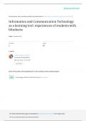 Information	and	Communication	Technology as	a	learning	tool:	experiences	of	students	with blindness Thesis	·	October	2013 CITATIONS 2 READS 80 1	author: Some	of	the	authors	of	this	publication	are	also	working	on	these	related	projects: 'Archaeology	of