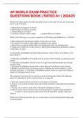 AP WORLD EXAM PRACTICE QUESTIONS BOOK &vert; RATED A&plus; &vert; 2024&sol;25