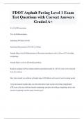 FDOT Asphalt Paving Level 1 Exam  Test Questions with Correct Answers  Graded A+ 