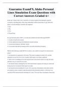 Guarantee ExamFX, Idaho Personal  Lines Simulation Exam Questions with  Correct Answers Graded A+