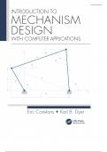 Introduction to Mechanism Design with Computer Applications, 1e Eric Constans with all chapter 100% complete