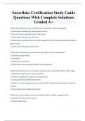 Snowflake Certification Study Guide  Questions With Complete Solutions  Graded A+ 