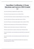Snowflake Certification v2 Exam  Questions and Answers 2024 Graded  A+ 