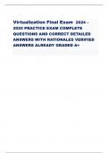 Virtualization Final Exam 2024 – 2025 PRACTICE EXAM COMPLETE QUESTIONS AND CORRECT DETAILED ANSWERS WITH RATIONALES VERIFIED ANSWERS ALREADY GRADED A