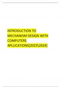 INTRODUCTION TO MECHANISM DESIGN WITH COMPUTERS APLLICATIONS[20232024]