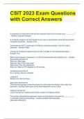 CSI104 Exam Questions and Correct Answers