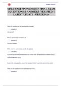 MSLC UNIT SPONSORSHIP FINAL EXAM  &vert; QUESTIONS & ANSWERS &lpar;VERIFIED&rpar; &vert;  LATEST UPDATE &vert; GRADED A&plus;
