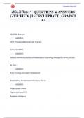 MSLC Test 1 &vert; QUESTIONS & ANSWERS  &lpar;VERIFIED&rpar; &vert; LATEST UPDATE &vert; GRADED  A&plus;