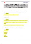 MSCL RELIEF IN PLACE EXAM 2 &vert;  QUESTIONS & ANSWERS &lpar;VERIFIED&rpar; &vert;  LATEST UPDATE &vert; GRADED A&plus;