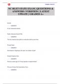 NC BLET STATE EXAM &vert; QUESTIONS &  ANSWERS &lpar;VERIFIED&rpar; &vert; LATEST  UPDATE &vert; GRADED A&plus;