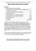 Complete Saxon Fields Theme Park Ltd NOTES for Unit 6 Principles of Management 2024 Exam! RATED A+