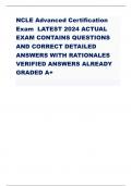 NCLE Advanced Certification  ExamLATEST 2024 ACTUAL  EXAM CONTAINS QUESTIONS  AND CORRECT DETAILED  ANSWERS WITH RATIONALES  VERIFIED ANSWERSALREADY  GRADED A+