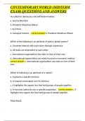 CONTEMPORARY WORLD &lpar;MIDTERM EXAM&rpar; QUESTIONS AND ANSWERS