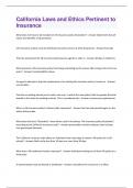  California Laws and Ethics Pertinent to Insurance Bundled Exams 2024 with complete solutions