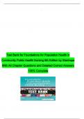 Test Bank for Foundations for Population Health in Community Public Health Nursing 6th Edition by Stanhope With All Chapter Questions and Detailed Correct Answers 100% Complete