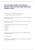The Canadian Health Care Delivery System Post Test Exam Well Answered Rated A&plus; 2024&period;