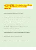 &sol; 2024&sol;25 EXAM PREDICTION QUESTIONS&sol; ASTQB&sol;ISTQB - Foundation Level Tester  - Test A&period; Questions and answers&comma;  VERIFIED&period;