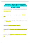 Maryland Life and Health Insurance Bundled Exams Questions and Answers Multiple Versions &lpar;2024&sol;2025&rpar; &lpar;Complete and Accurate&rpar;