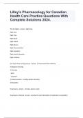 Pharmacology for Canadian Health Care Practice Questions With Complete Solutions 2024&period;