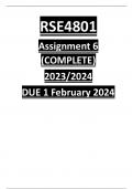 RSE4801 ASSIGNMENT 6 2023/2024 ANSWERS