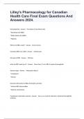 Pharmacology for Canadian Health Care Final Exam Questions And Answers 2024&period;