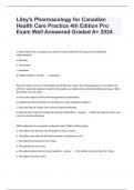 Pharmacology for Canadian Health Care Practice 4th Edition Pro Exam Well Answered Graded A&plus; 2024&period;