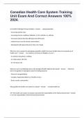 Canadian Health Care System Training Unit Exam And Correct Answers 100&percnt; 2024&period;