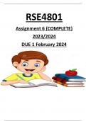 RSE4801 ASSIGNMENT 6 2023/2024 ANSWERS