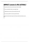 IMPACT Lesson 2&colon; RU LETHAL&quest; ACTUAL QUESTIONS AND ANSWERS VERIFIED 100&percnt;&semi;&lpar;Everything you need to pass is here&excl;&excl;&excl;&excl;&excl;&excl;&excl;