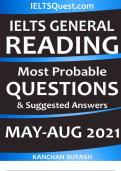 IELTS General Reading Most Probable Questions:  latest collection of Actual Test Papers