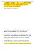 NURSING 4636403 Community PROCTOR ATI QUESTION & ANSWERS LATEST UPDATE 100&percnt;CORRECT