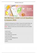 FIN 582 Exam 1 (Unit 1,2,3,4) Questions & Answers 2024. Containing 