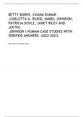 BETTY BURNS ,CHANA KUMAR  ,CARLOTTA A. RUSSE, MABEL JOHNSON,  PATRICIA DOYLE, JANET RILEY AND  JUSTIN. J0HNSON I HUMAN CASE STUDIES WITH  VERIFIED ANSWERS -2022-2023.