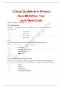 Clinical Guidelines in Primary Care 4th Edition Test bank/StudyGuide