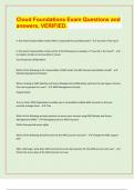 Cloud Foundations Exam Questions and  answers&comma; VERIFIED&period;&sol; 2024&sol;25 EXAM PREDICTION QUESTIONS&sol; 
