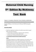 Test Bank For Maternal-Child Nursing 6th Edition By McKinney Chapter 1-55 Complete Questions And Answers A&plus;