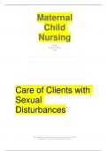 Maternal Child Nursing Nursing St. Paul University 111 pag. Care of Clients with Sexual Disturbances