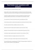 Real Estate exam questions with answers