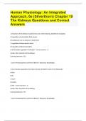 Human Physiology An Integrated Approach, 6e (Silverthorn) Chapter 19 The Kidneys Questions